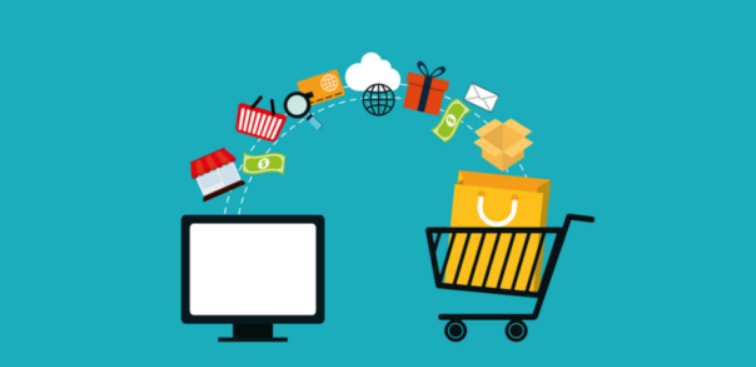 Neon shopping cart orb for Retail & eCommerce